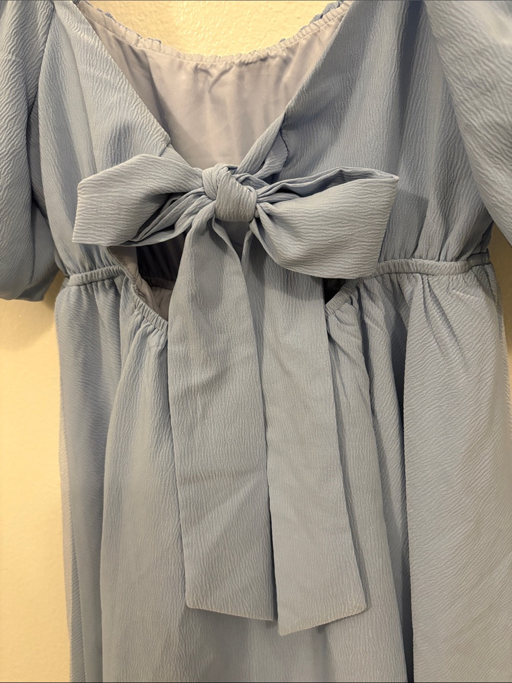 All in Favor Light Blue Puff Sleeve Babydoll Mini Dress - Picture 6 of 6